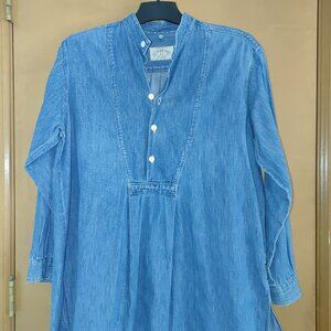 VTG ARMANI JEANS Woman's Long Sleeves 1/2 Button Denim Blouse Size M NWOT